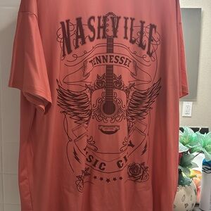 Nashville Graphic T Shirt - Coral